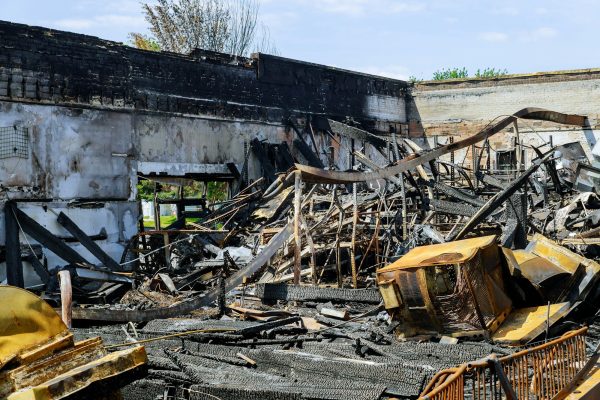 Businesses Interior fire burned down damaged in Minneapolis Protest and Riots Fueled by the Death of